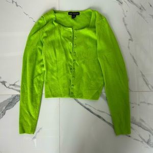 Lime green button cardigan